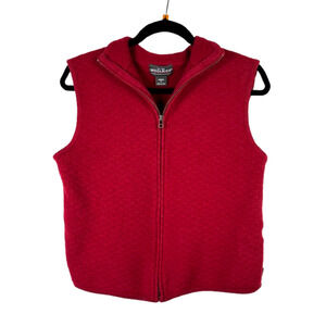 WOOLRICH Womens Size XL Full Zip Up Ruby 100% Wool Vest